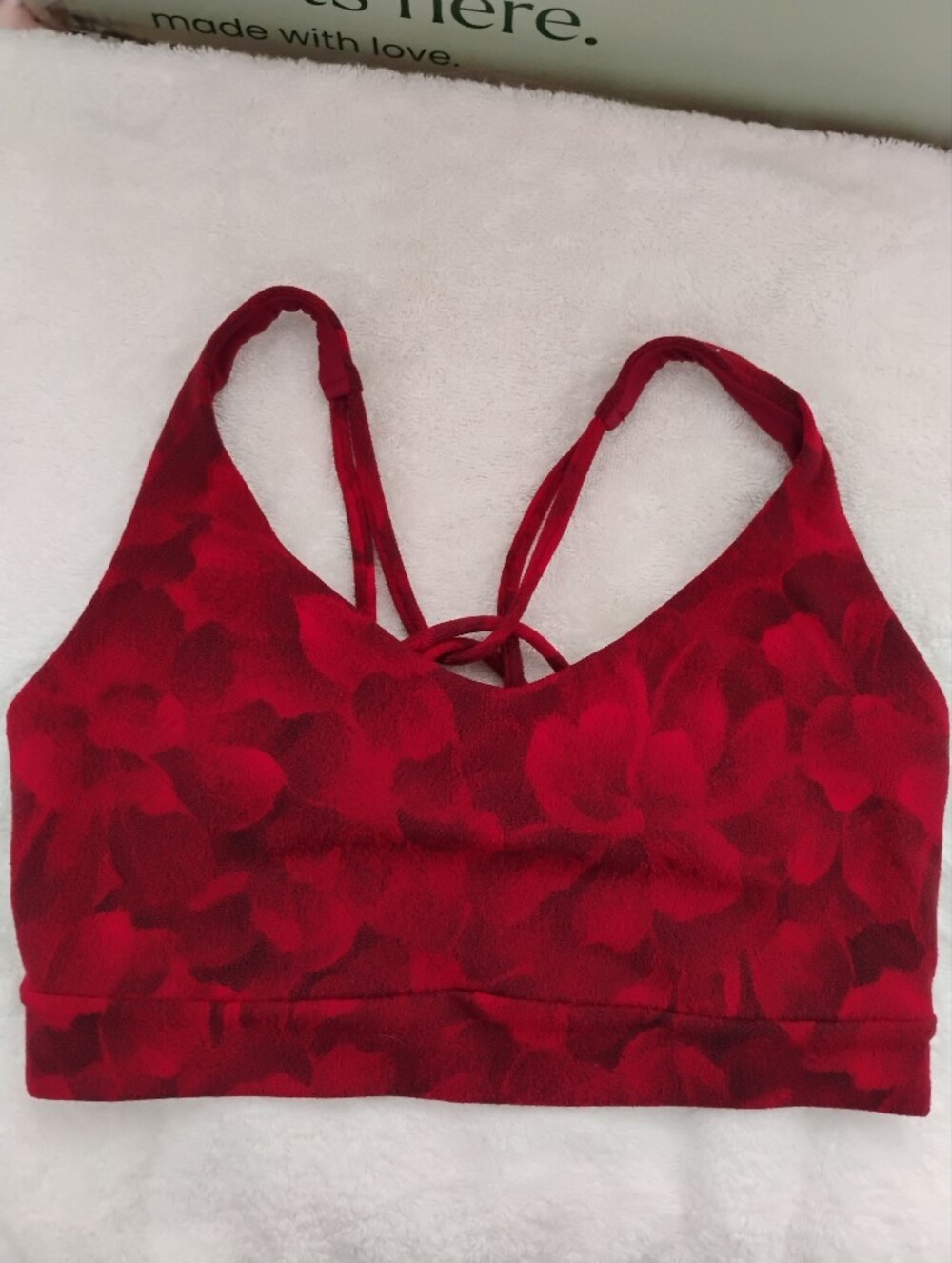 Athleta Red Floral Strappy Tank Top